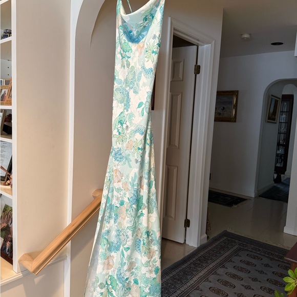 RESA Aqua Floral Backless Dress - Picture 7 of 10